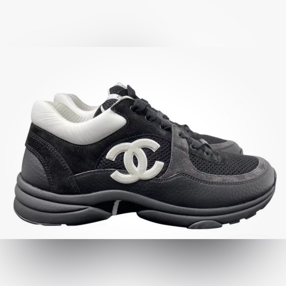 Chanel CC Logo Sneaker Black White 46